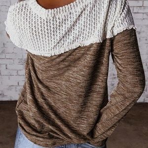 Crochet Waffle Long Sleeve Top